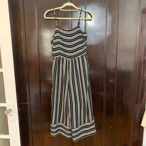 618 (Six One Eight) Striped Wide-Leg Jumpsuit Small Black White